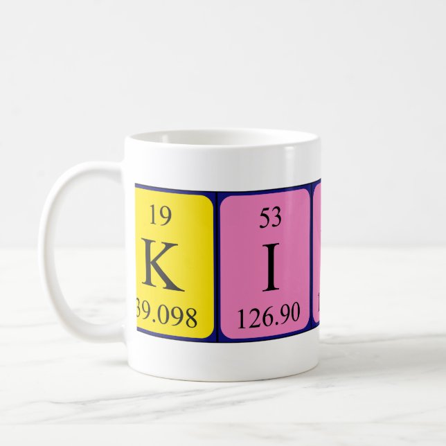 Kincsö periodic table name mug (Left)