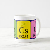 Kincsö periodic table name mug (Front Right)