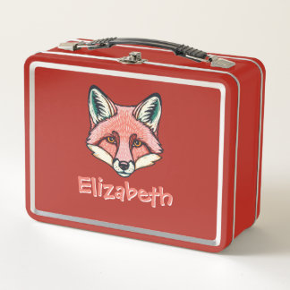 Kind and clever fox customizable Kids  Metal Lunch Box