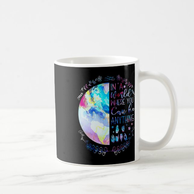 Kind Asl Alphabet American Sign Language Deaf Awar Coffee Mug (Right)