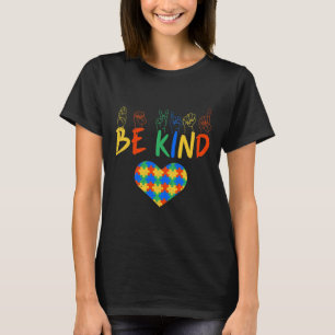 Kind Asl American Sign Language Autism Awareness T-Shirt