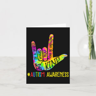 Kind Asl Love Sign Language Hand Autism Awareness  Card