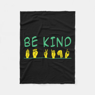 Kind Awareness Anti Bullying Asl Sign Language Fleece Blanket