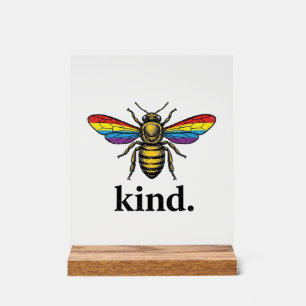 Kind Bee Vintage Rainbow Wing Shirt Design (2)_1 Acrylic Sign