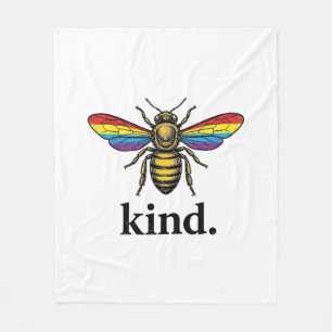 Kind Bee Vintage Rainbow Wing Shirt Design (2)_1 Fleece Blanket