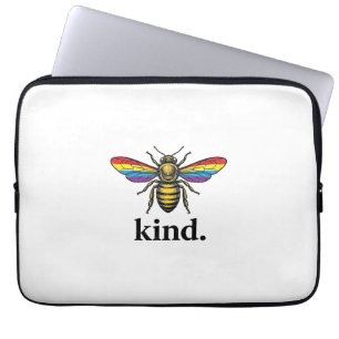 Kind Bee Vintage Rainbow Wing Shirt Design (2)_1 Laptop Sleeve
