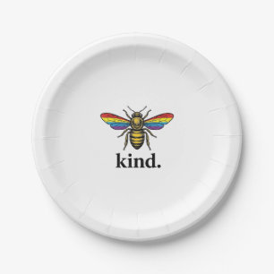 Kind Bee Vintage Rainbow Wing Shirt Design (2)_1 Paper Plate
