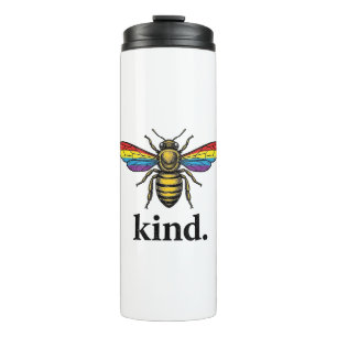 Kind Bee Vintage Rainbow Wing Shirt Design (2)_1 Thermal Tumbler