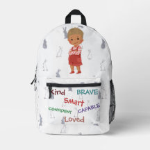 Kind Capable Smart Loved - Personalised Kid Backpa