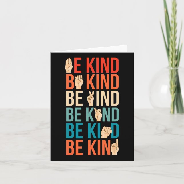 Kind Deaf-mute Sign-language  Card (Front)