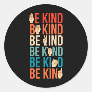 Kind Deaf-mute Sign-language Classic Round Sticker