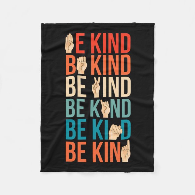 Kind Deaf-mute Sign-language  Fleece Blanket (Front)
