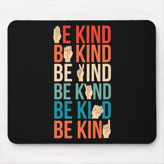 Kind Deaf-mute Sign-language  Mouse Mat (Front)