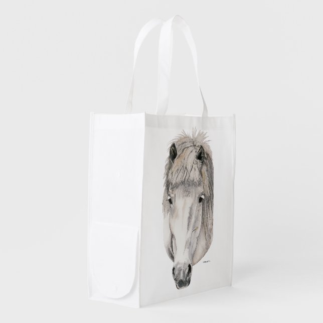 Kind Eyes ~ Icelandic Horse Reusable Grocery Bag (Front Side)