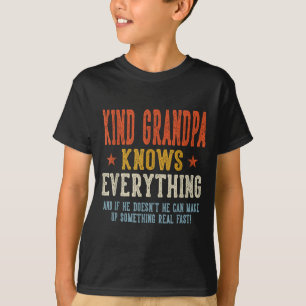 Kind grandpa knows everything father's day retro T-Shirt