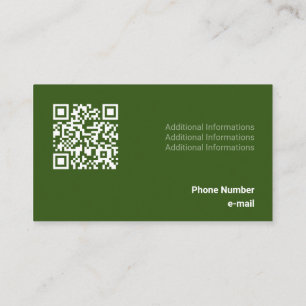 Kind Green Tone Flat Shapes Qr Code Business Card