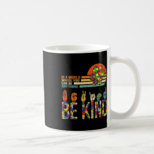 Kind Hand Sign Language Asl Puzzle Autism Awarenes Coffee Mug