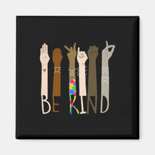 Kind Hand Sign Language Asl Puzzle Autism Awarenes Magnet