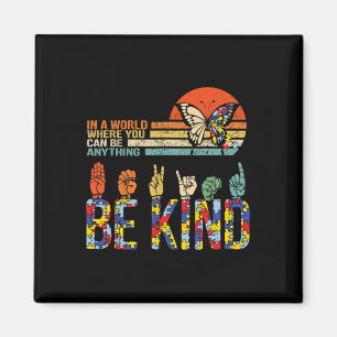 Kind Hand Sign Language Asl Puzzle Autism Awarenes Magnet