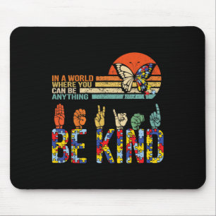 Kind Hand Sign Language Asl Puzzle Autism Awarenes Mouse Mat