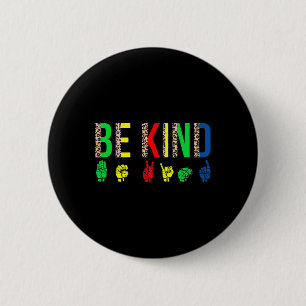 Kind Hand Sign Language Puzzle Autism Awareness As 6 Cm Round Badge