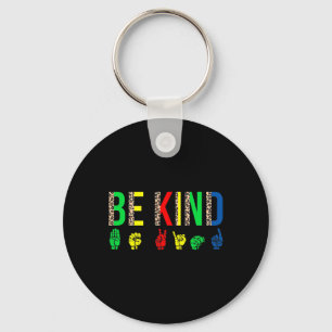 Kind Hand Sign Language Puzzle Autism Awareness As Key Ring