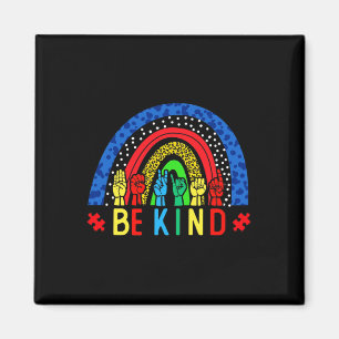 Kind Hand Sign Language Puzzle Autism Awareness As Magnet