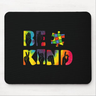 Kind Hand Sign Language Puzzle Autism Awareness As Mouse Mat