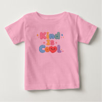 Kind is Cool Pastel Retro Bubble Typography Kids T