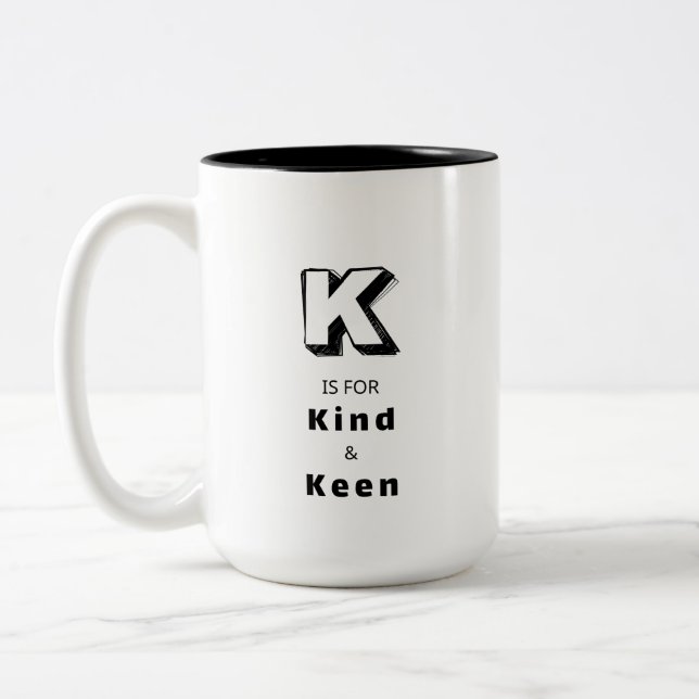 Kind K - Personalised Luxury Praise Mug (Left)