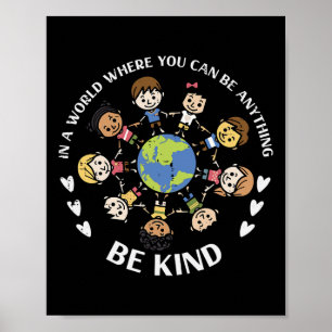 Kind Kids Earth Anti Bullying Unity Day Orange Boy Poster
