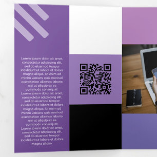 Kind Lilac Squared Off Qr Codes Tri-Fold Card