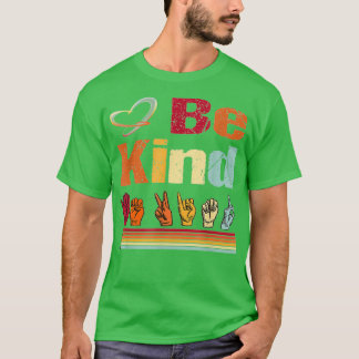 Kind Love Asl Sign Language Nonverbal Teacher Stud T-Shirt