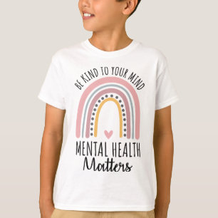 Kind Mental Health Problems Polka Dot Rainbow Awar T-Shirt