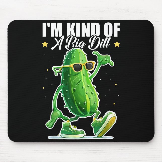 Kind Of Big Dill Pickle Funny Halloween Cucumber Mouse Mat (Front)