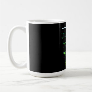 KIND OF GOTH POETS PAINT  BLACK LUMINOUSE GREEN COFFEE MUG