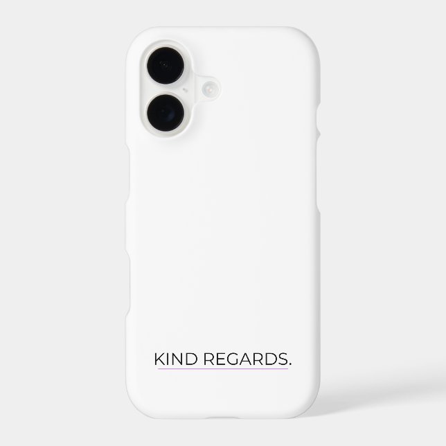 Kind Regards Minimalist iPhone 17 Case (Back)