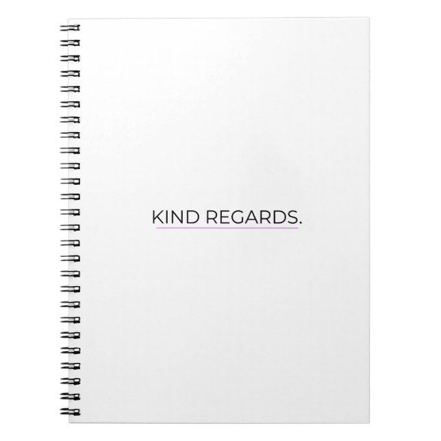 Kind Regards Minimalist Professional Notebook (Front)