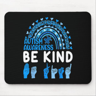 Kind Sign Language Asl Puzzle Rainbow Autism Aware Mouse Mat