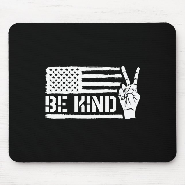 Kind Sign Language Asl Teacher Gift Deaf Awareness Mouse Mat (Front)
