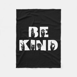 Kind Sign Language Deaf Awareness Asl Fleece Blanket