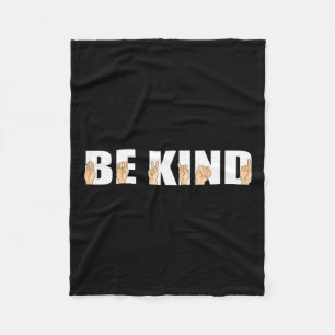 Kind Sign Language Deaf  Fleece Blanket