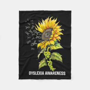 Kind Sunflower Dyslexia Awareness Fleece Blanket