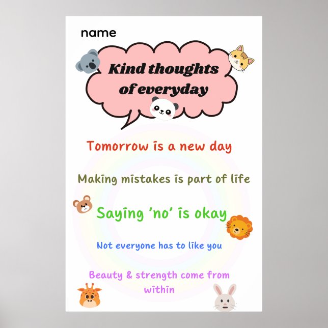 Kind Thoughts Everyday Poster (Front)