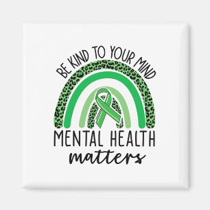 Kind To Your Mind Leopard Rainbow Mental Health Pr Magnet