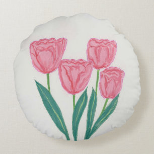 Kind Tulips Florals Throw Pillow 