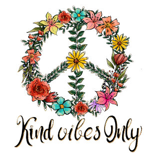 Kind vibes only peace sign floral women T-Shirt