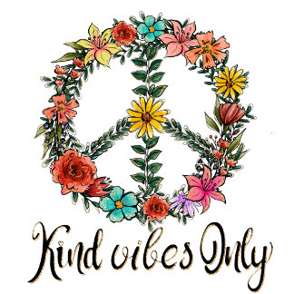 Kind vibes only peace sign floral women T-Shirt