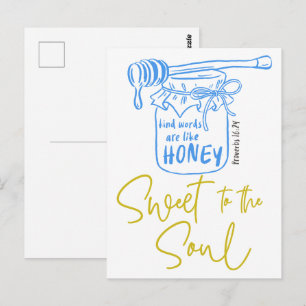 Kind Words Are Like Honey Christian Hand-drawn Postcard