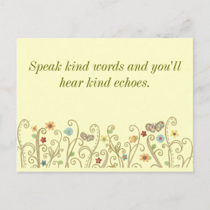 Kind Words Kind Echoes Postcard